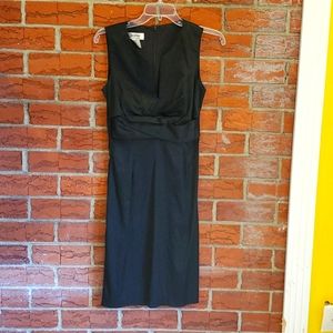 Black silk fitted dress